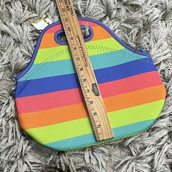 RAINBOW Neoprene LUNCH BAG TOTE Zippered - New With Tags - Picture 3 of 8